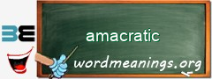 WordMeaning blackboard for amacratic